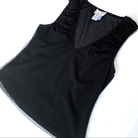 Alberto Makali Black Sheer Sleeveless Blouse Large - Picture 4 of 8